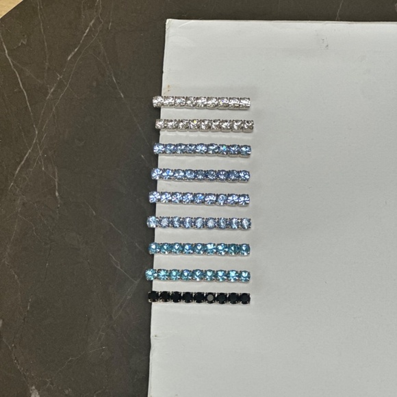 Danny Pollak Blue Topaz Swarovski Crystal Bobby Pin (#1) - approx. 2.5 in. long - Picture 12 of 12